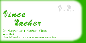 vince macher business card